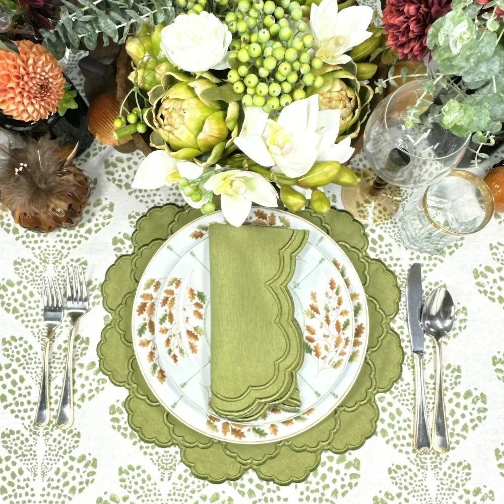 Lillian Cotton Napkin in Sage (Set of 4) - The Mayfair Hall