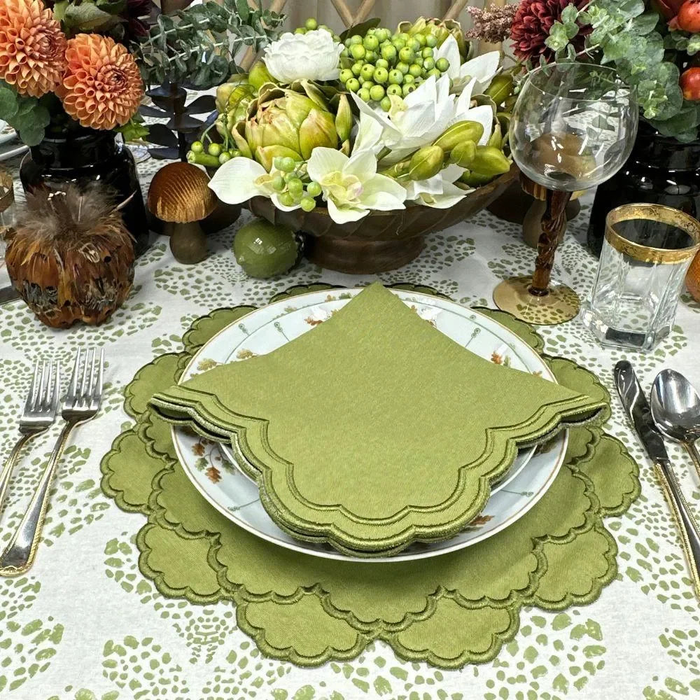 Lillian Cotton Napkin in Sage (Set of 4) - The Mayfair Hall