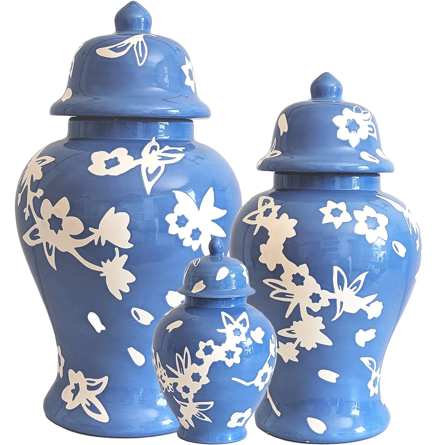 Sakura Ginger Jars in French Blue - The Mayfair Hall