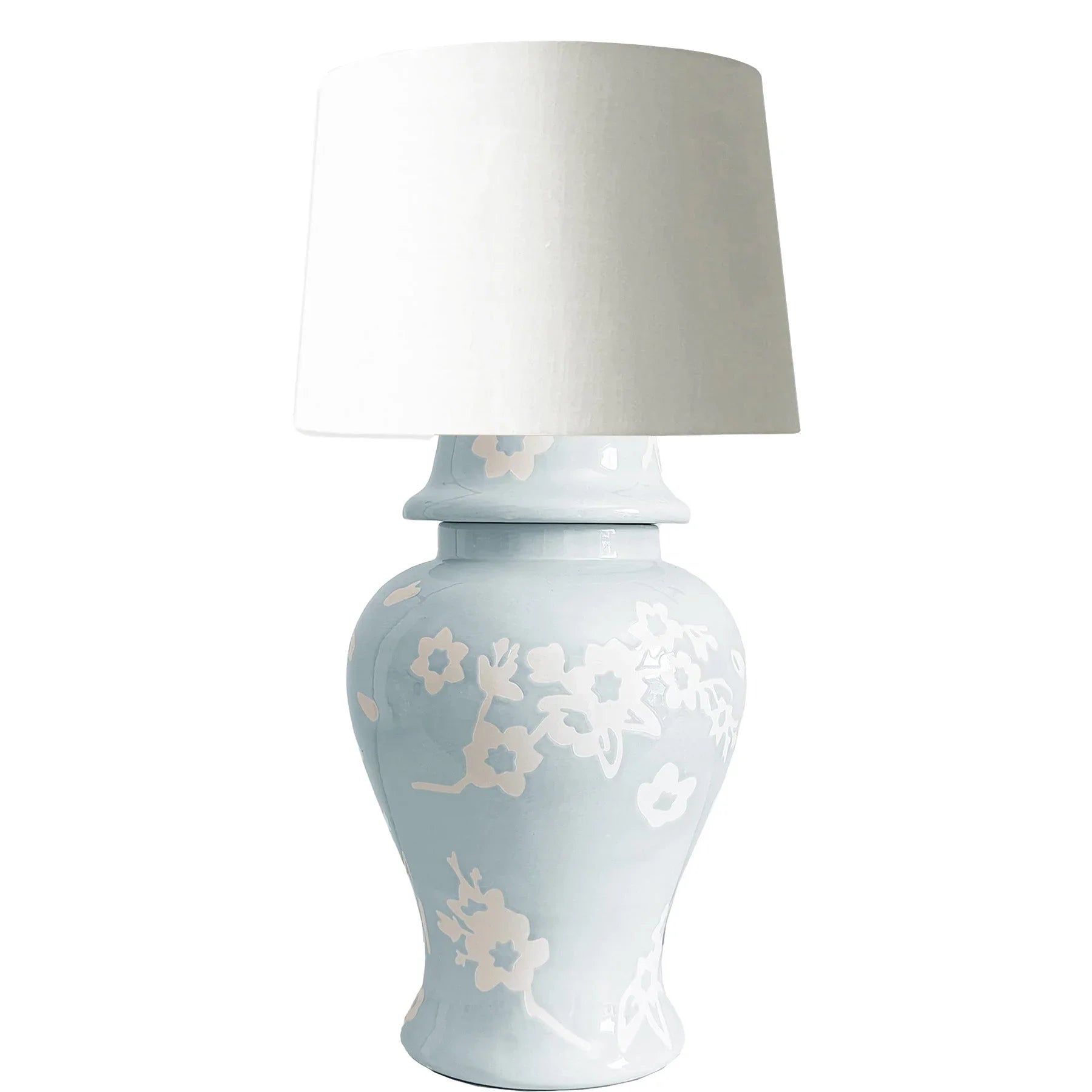 Sakura Ginger Jar Lamp in Hydrangea Light Blue - The Mayfair Hall