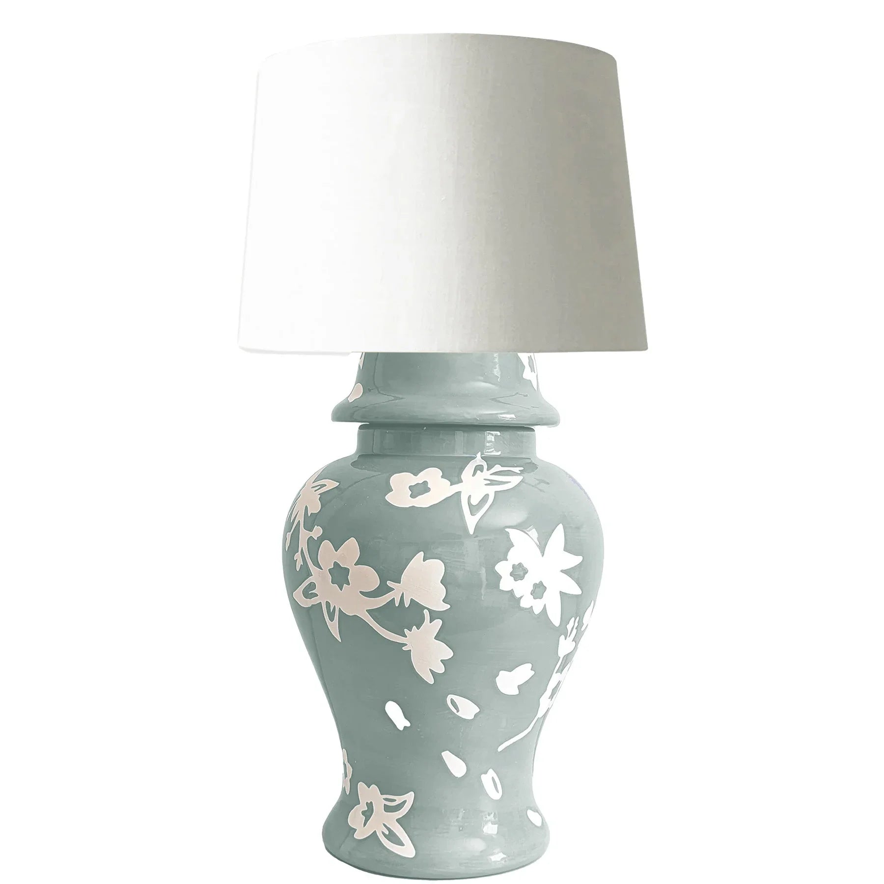 Sakura Ginger Jar Lamp in Lambs Ear Blue - The Mayfair Hall