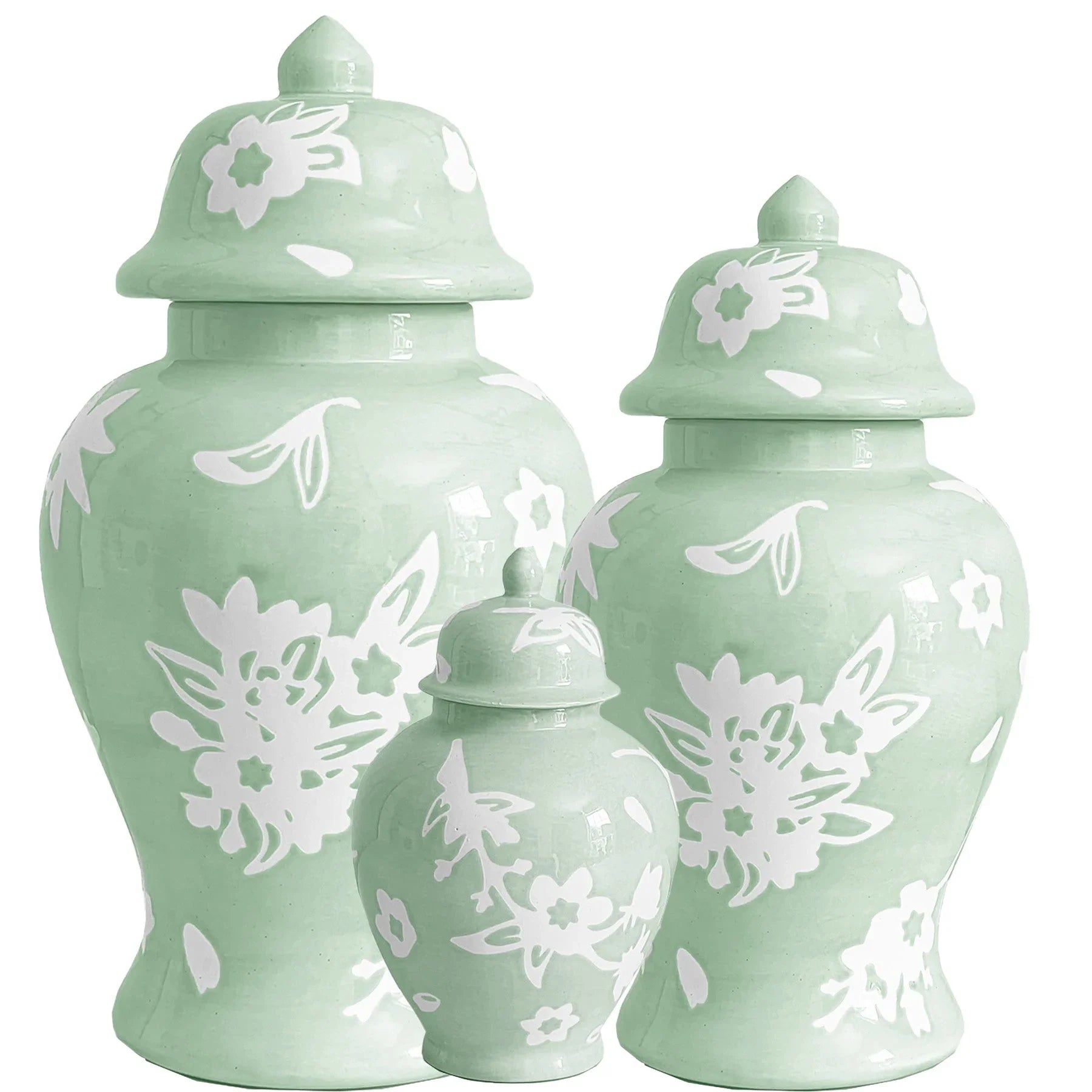 Sakura Ginger Jars in Sea Glass Green - The Mayfair Hall