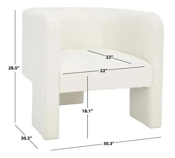 Sammie Boucle Accent Chair in Ivory - The Mayfair Hall