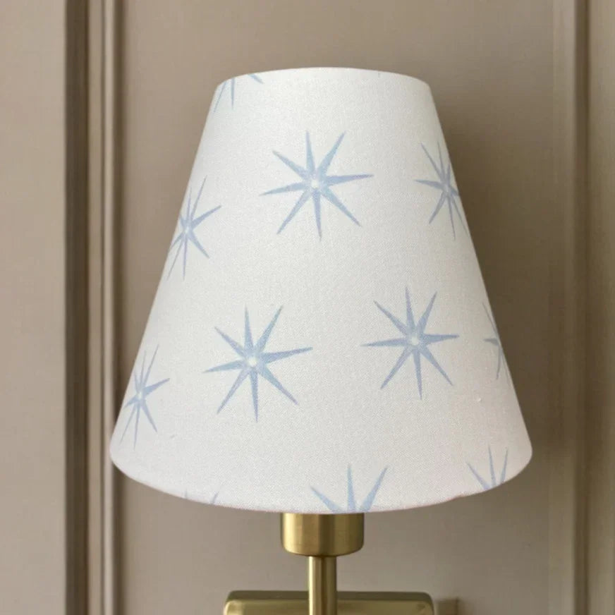 Blue and Beige Sconce Shade in Star - The Mayfair Hall