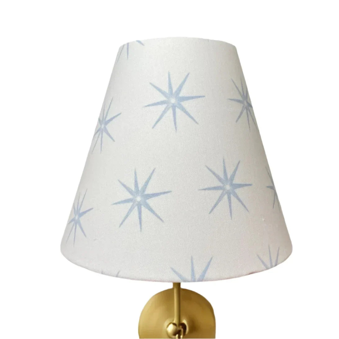 Blue and Beige Sconce Shade in Star - The Mayfair Hall
