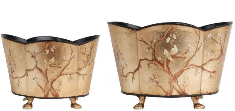 Gold Leaf Quatrefoil Planter (2 Sizes)