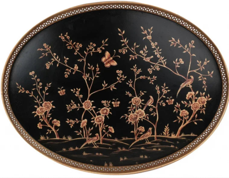 Black Round Pierced Tray - The Mayfair Hall