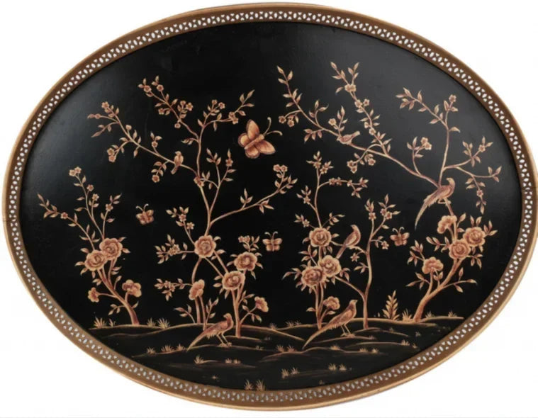 Black Round Pierced Tray - The Mayfair Hall