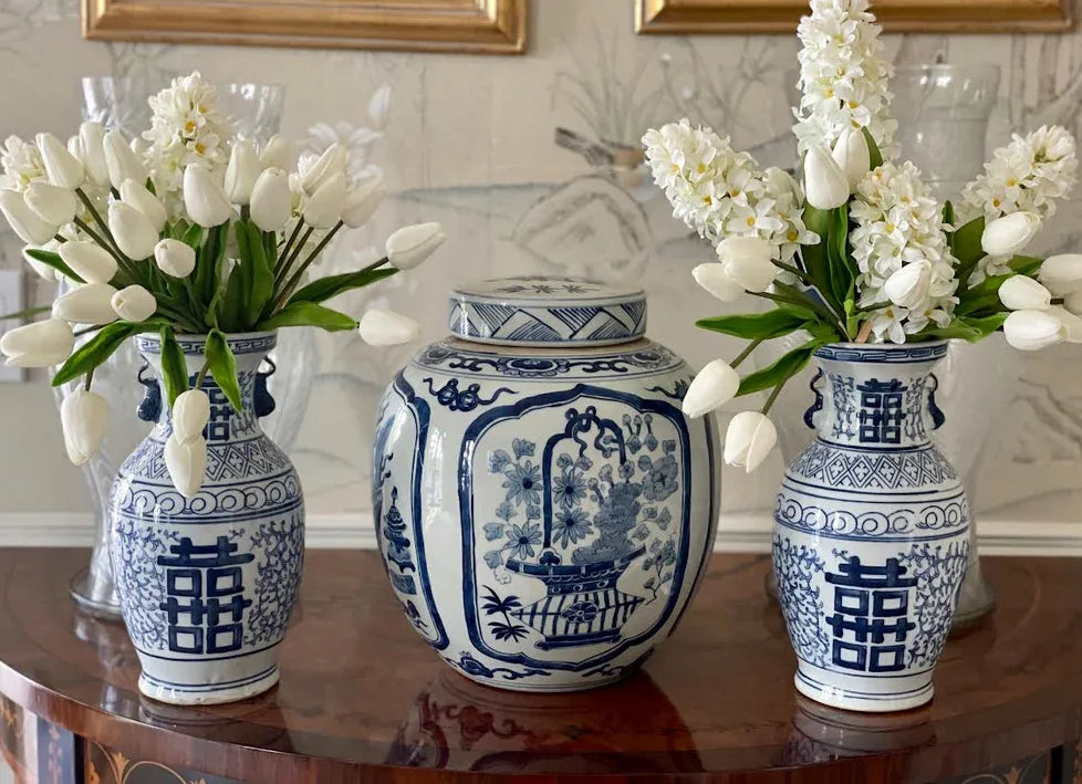 Mid Size Double Happiness Vase - The Mayfair Hall