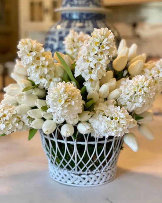 Straight Round French Wire Basket - The Mayfair Hall