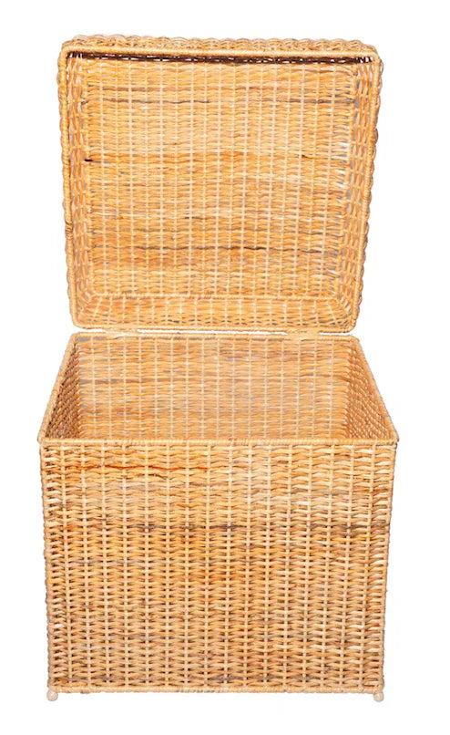 Square Wicker Storage Ottoman - The Mayfair Hall