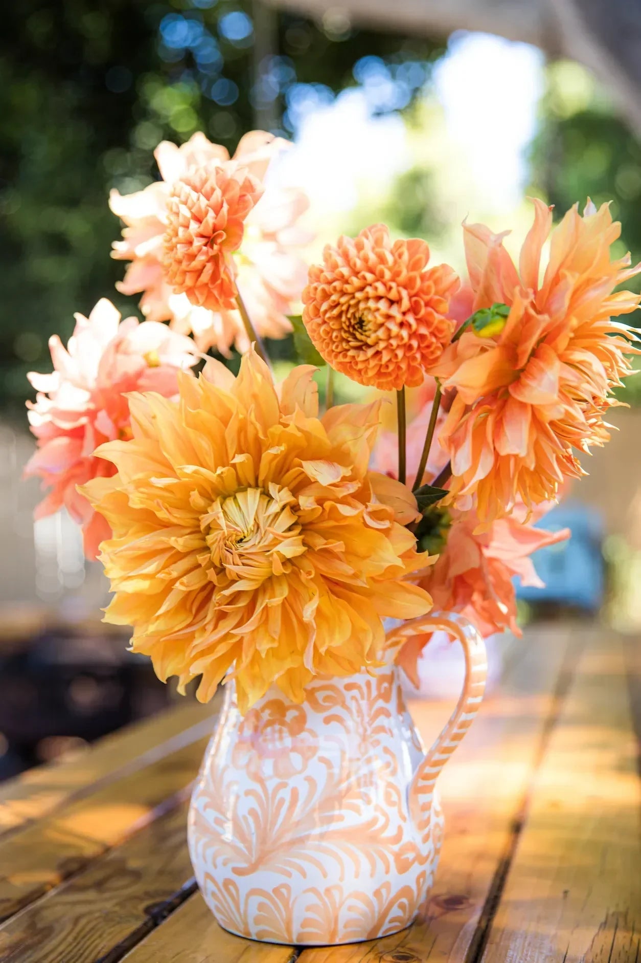 Medium pitcher with hand painted designs - The Mayfair Hall