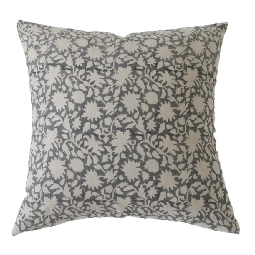 Mavis Floral Pillow Cover in Gray - The Mayfair Hall