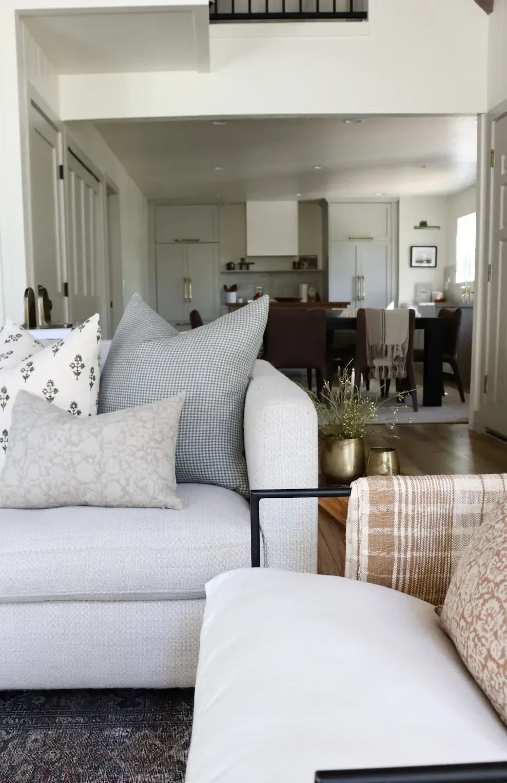 Gingham Pillow Cover in Green and Blue - The Mayfair Hall