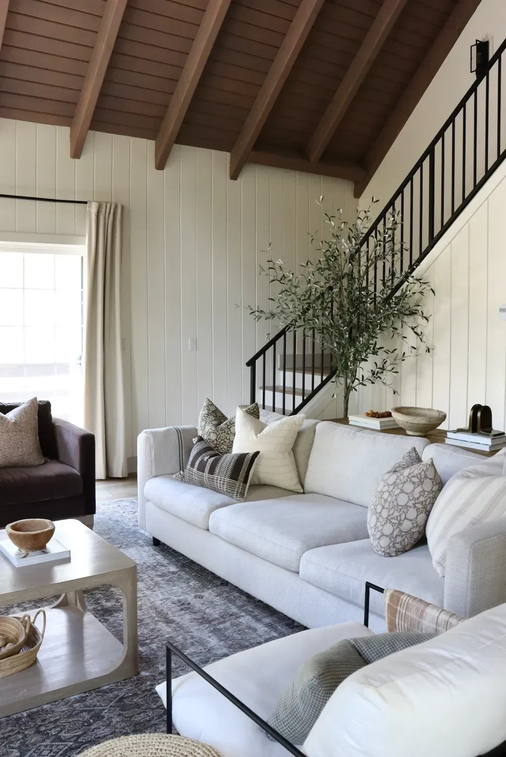 Lawson Stripe Pillow Cover in Cream and Light Brown - The Mayfair Hall