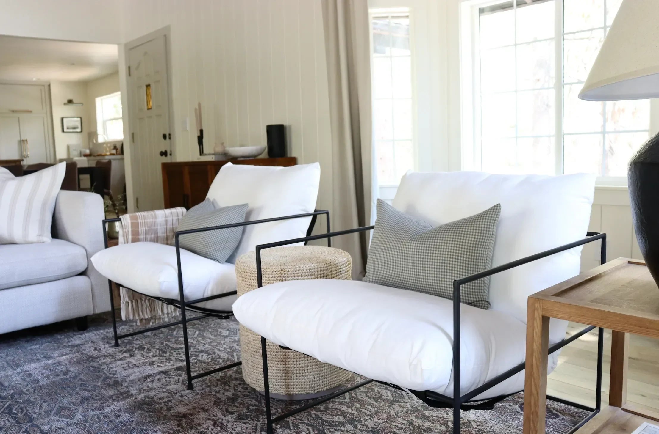 Gingham Pillow Cover in Green and Blue - The Mayfair Hall