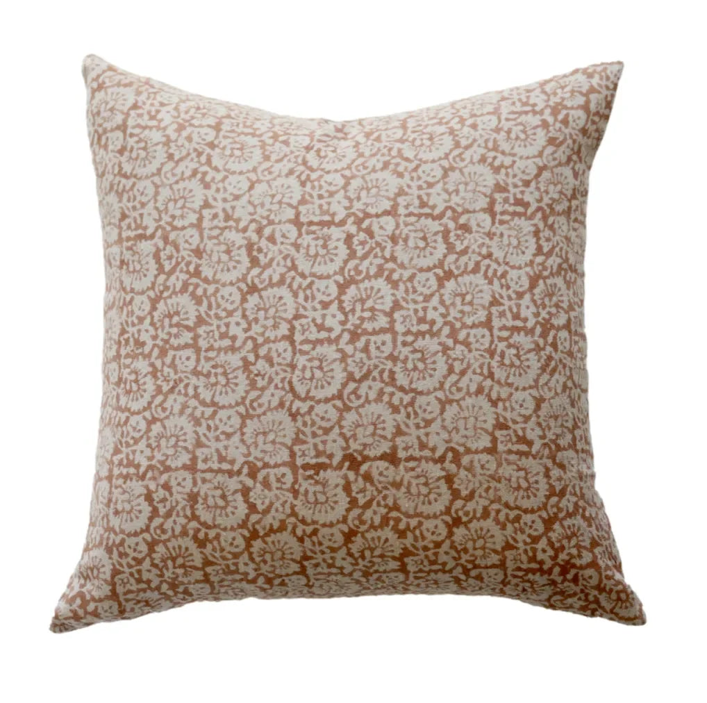 Archie Floral Pillow Cover in Rust - The Mayfair Hall