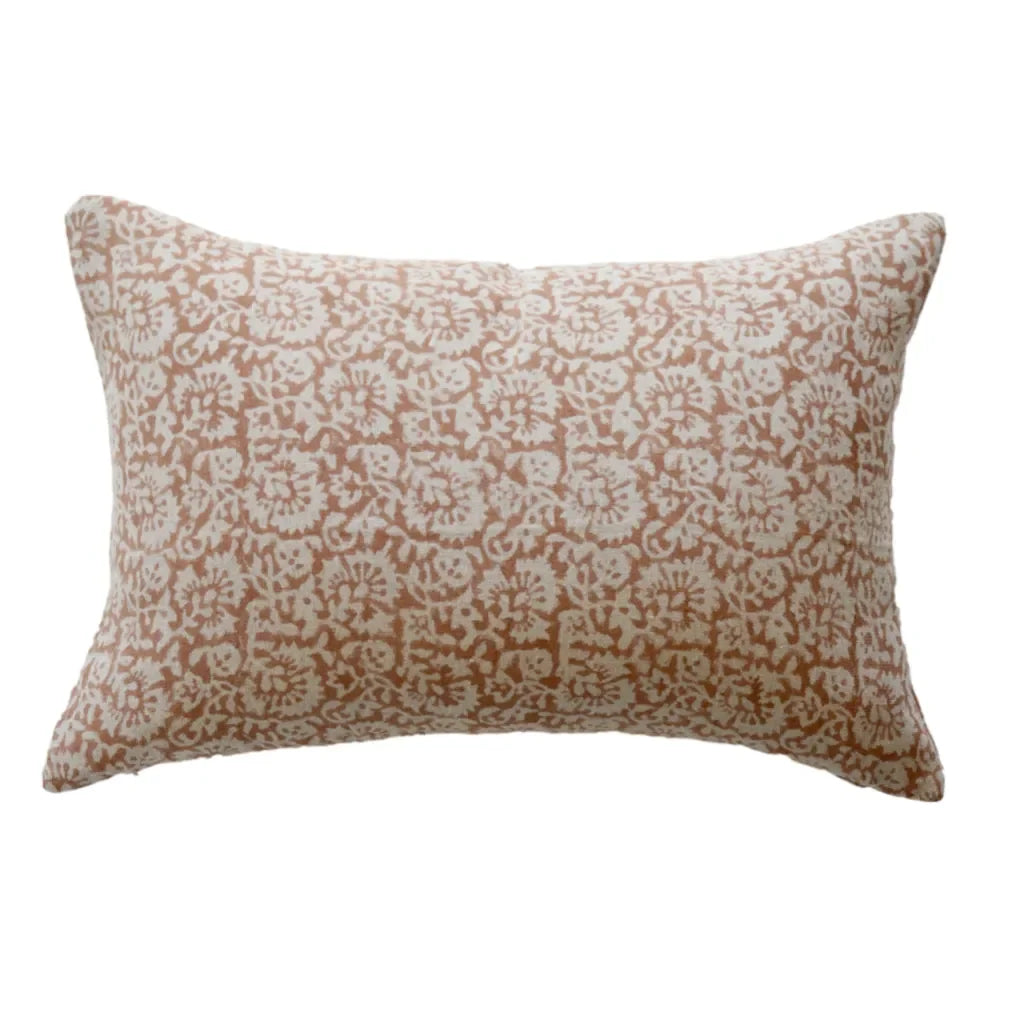 Archie Floral Pillow Cover in Rust - The Mayfair Hall