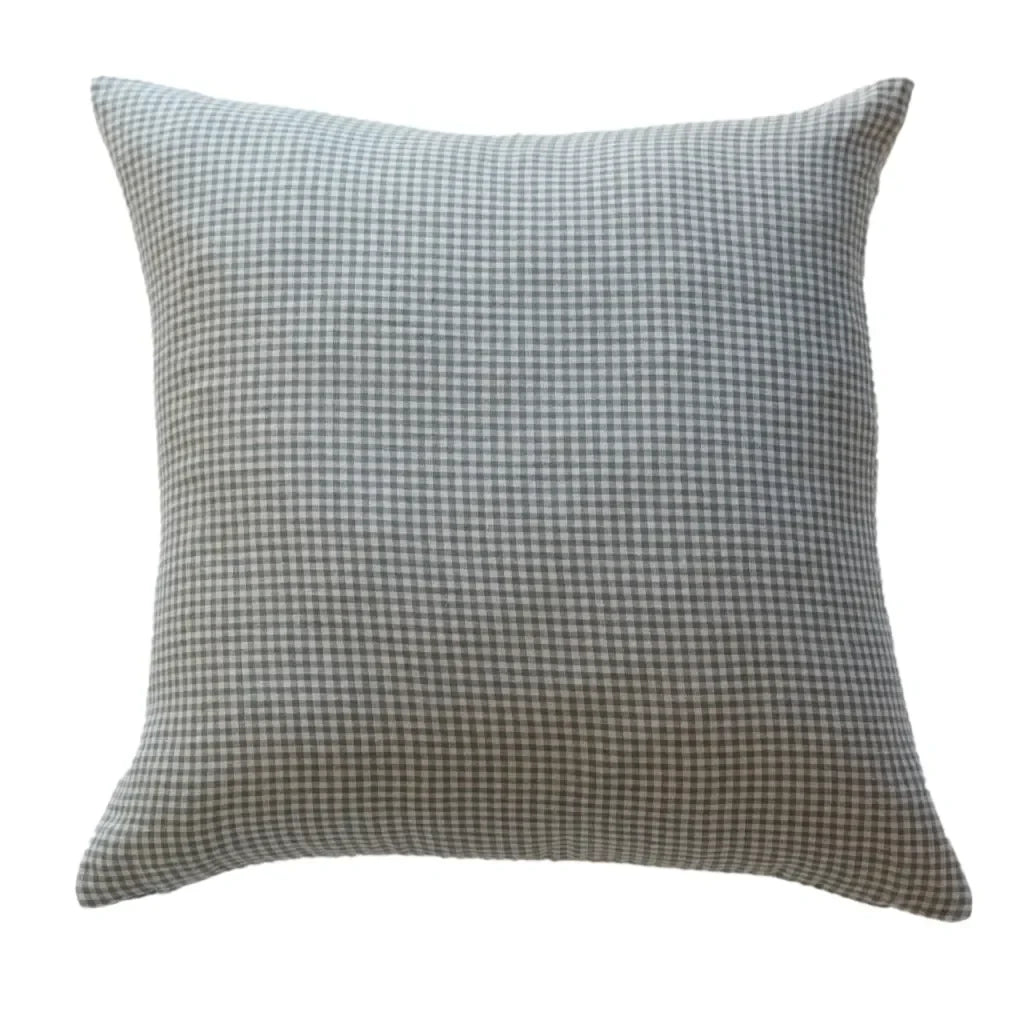Gingham Pillow Cover in Green and Blue - The Mayfair Hall