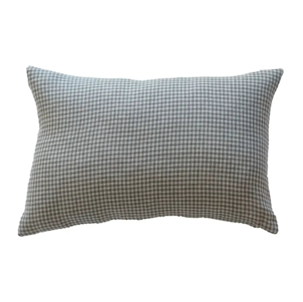 Gingham Pillow Cover in Green and Blue - The Mayfair Hall