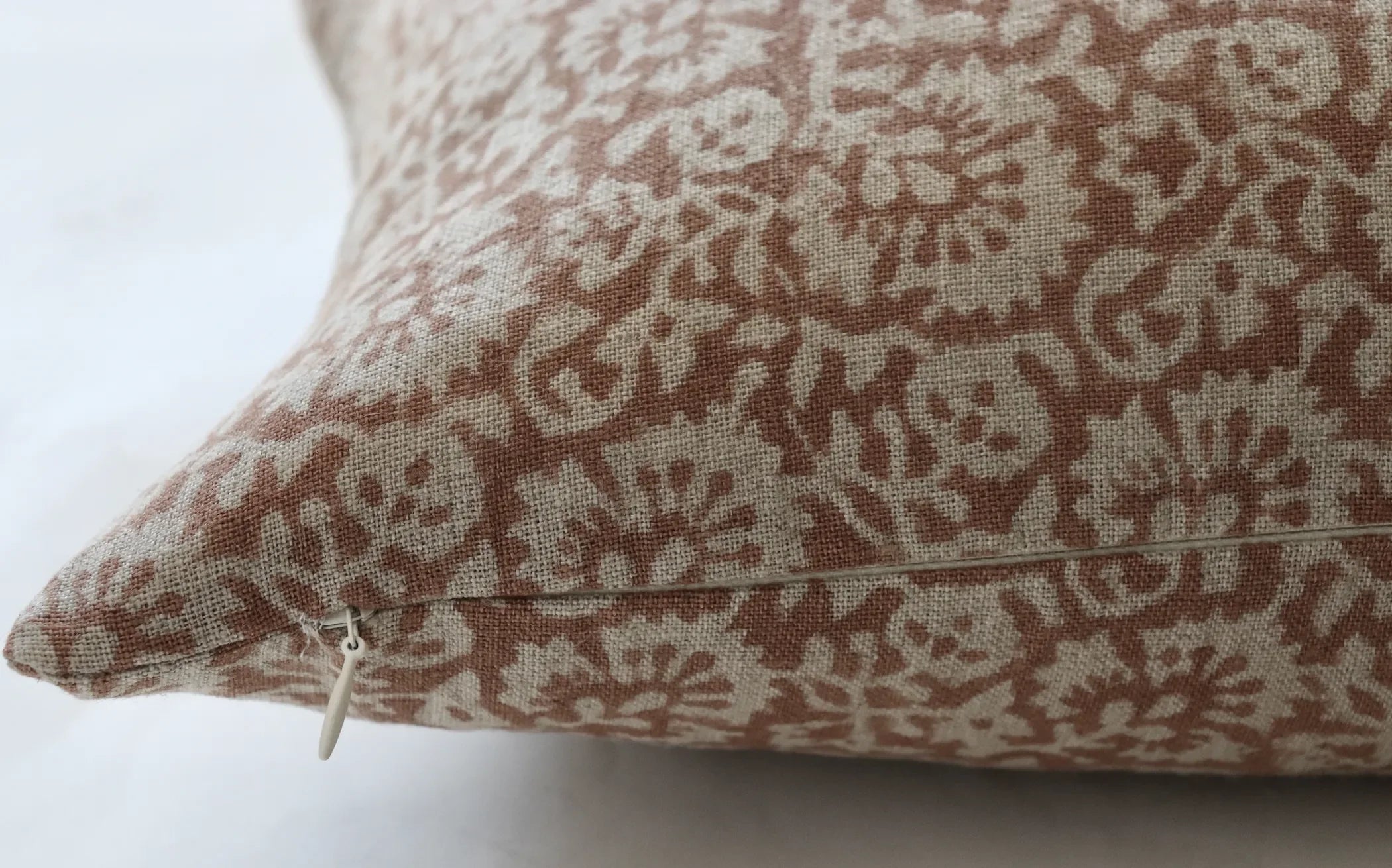Archie Floral Pillow Cover in Rust - The Mayfair Hall