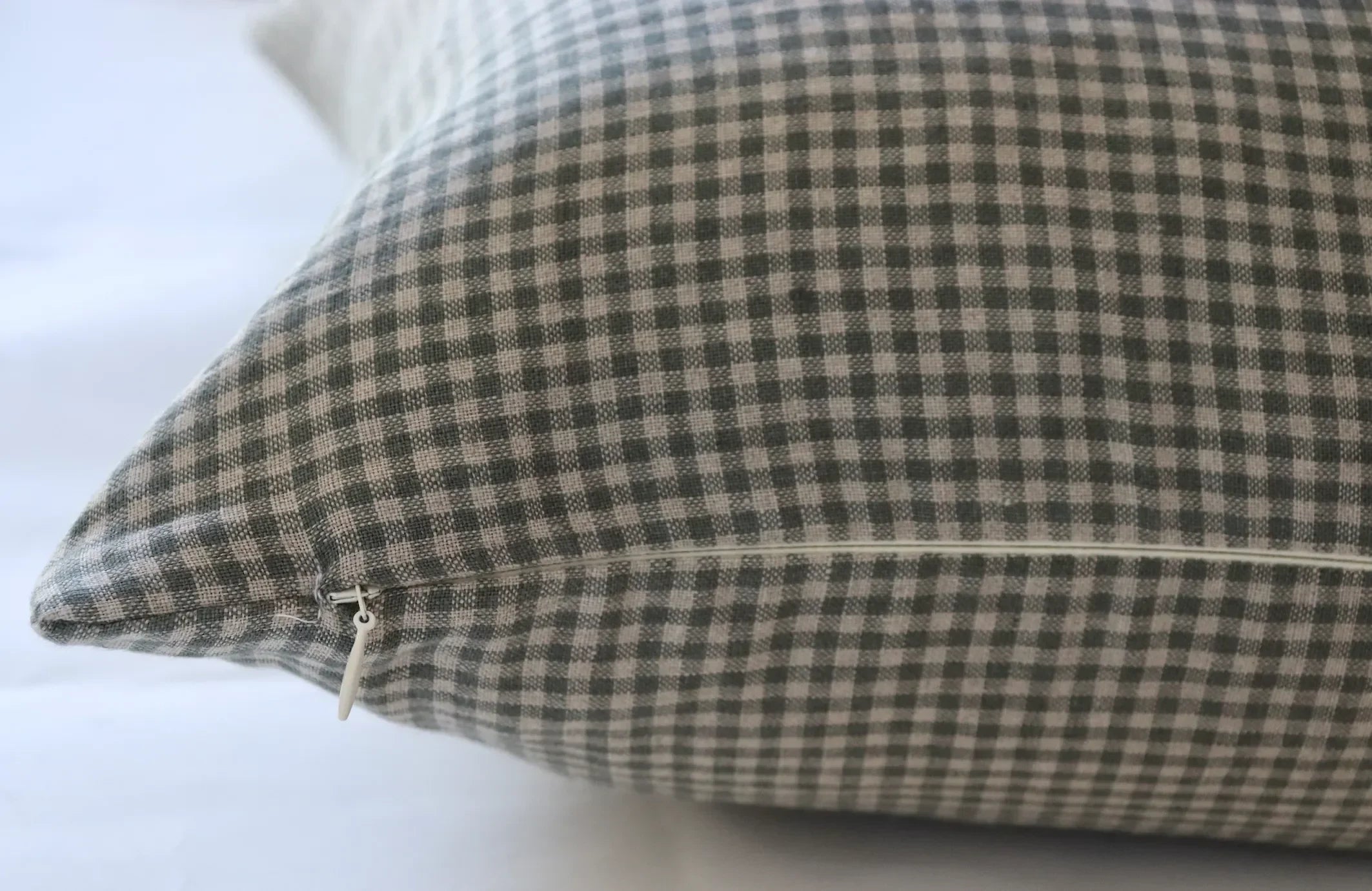 Gingham Pillow Cover in Green and Blue - The Mayfair Hall