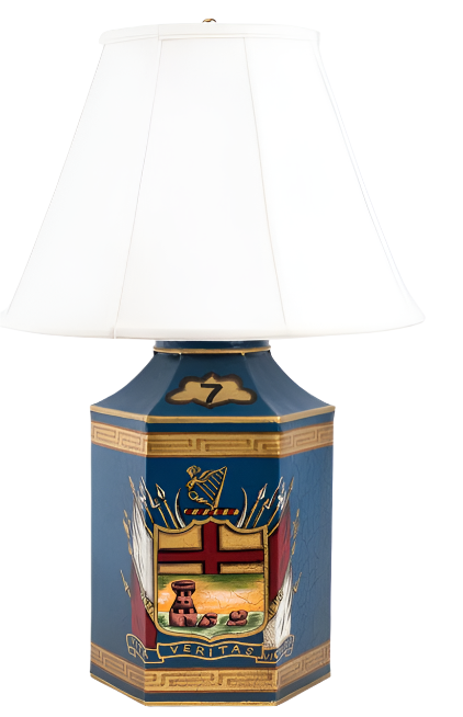 Navy Regal Crest Lamp