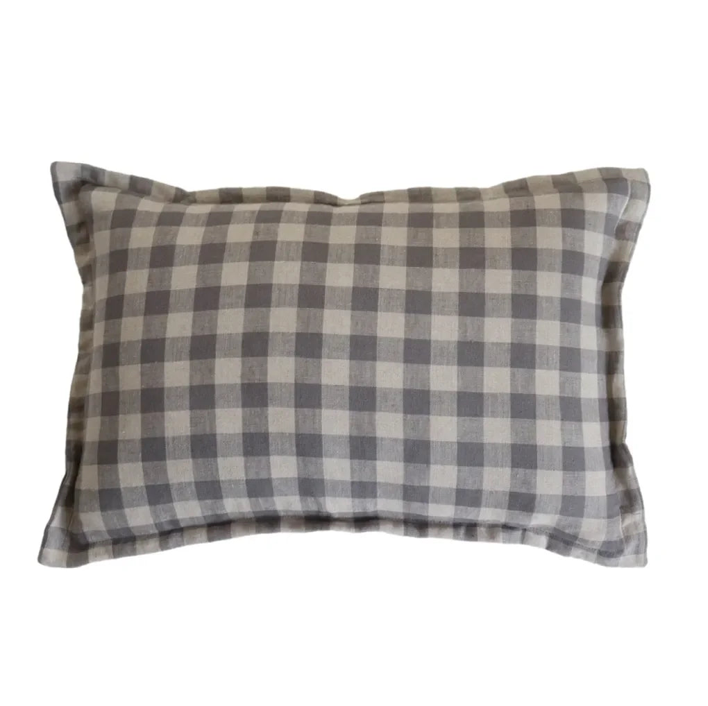 Hunter Gingham Pillow Cover in Gray - The Mayfair Hall