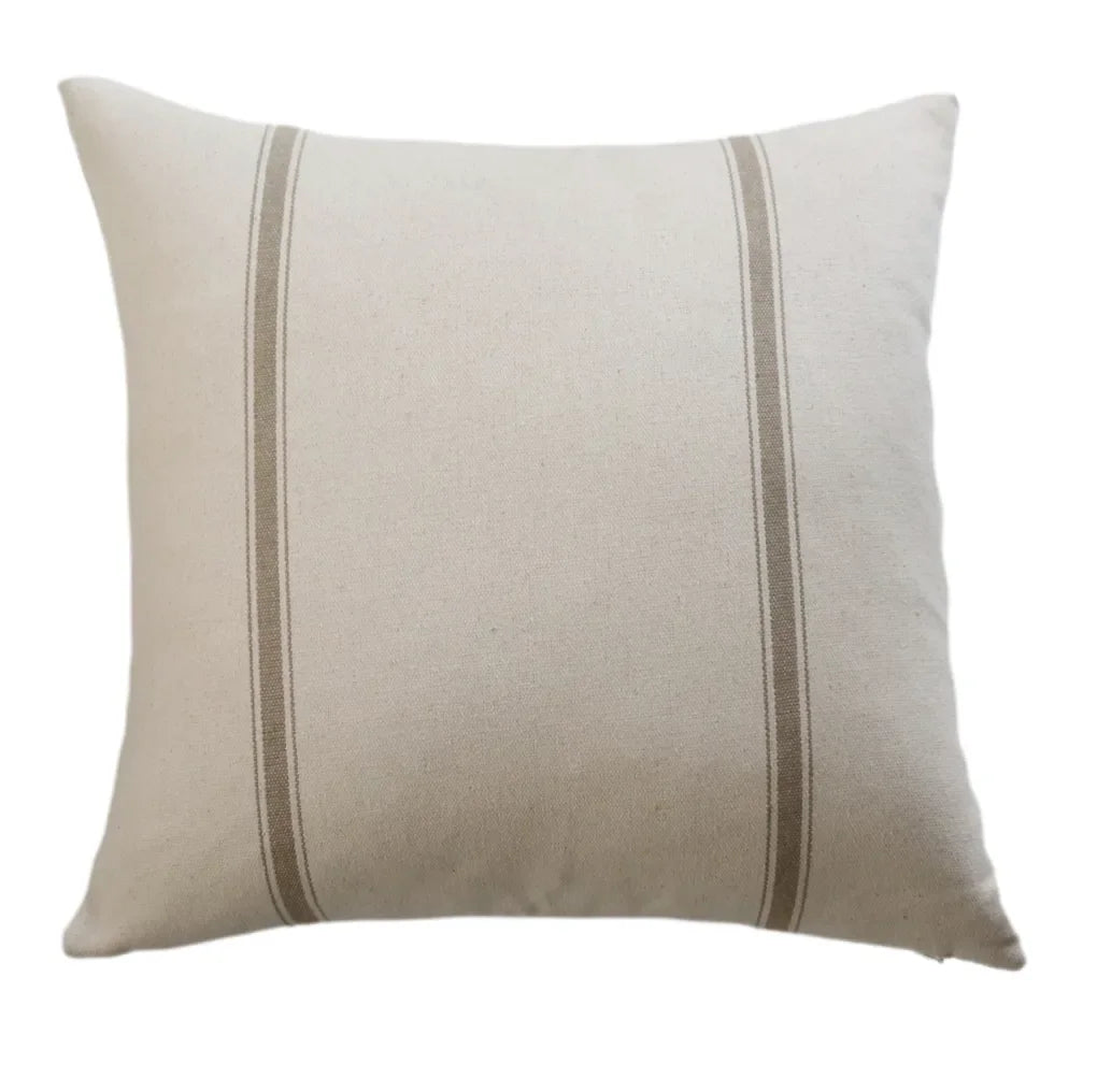 Mae Stripe Pillow Cover in Brown and Natural - The Mayfair Hall