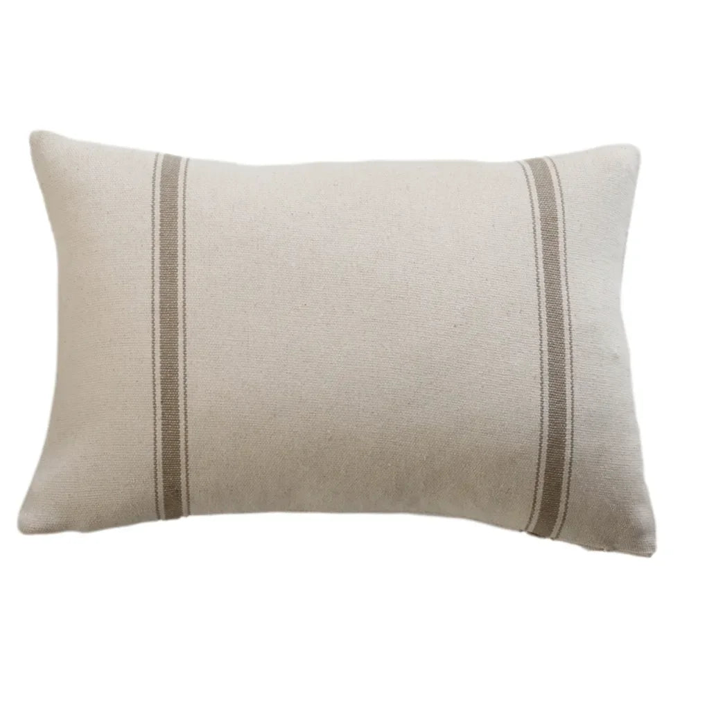 Mae Stripe Pillow Cover in Brown and Natural - The Mayfair Hall
