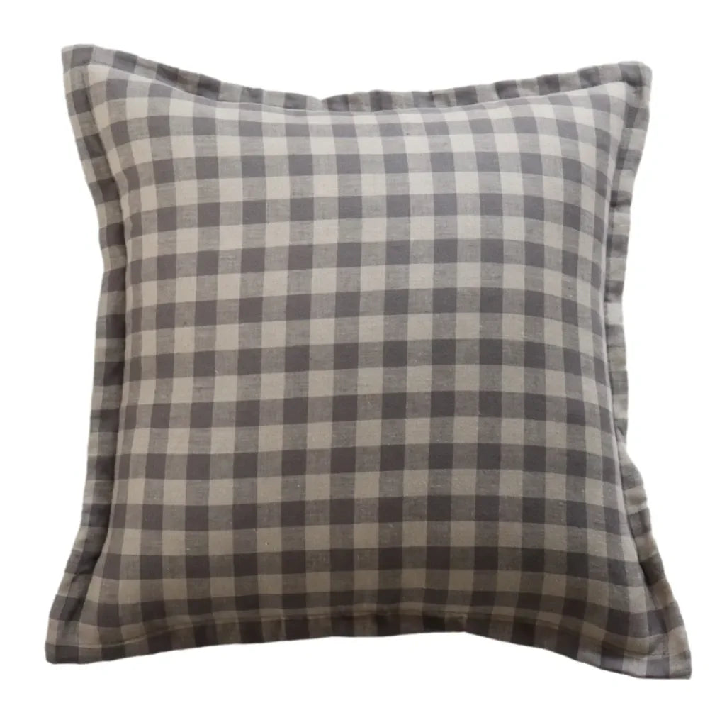 Hunter Gingham Pillow Cover in Gray - The Mayfair Hall