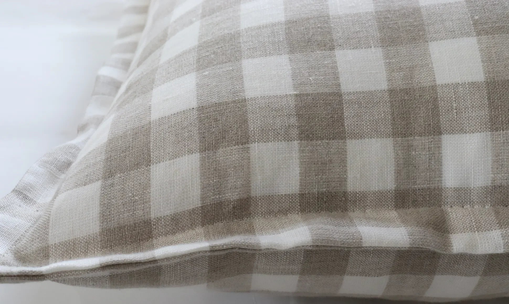 Florence Gingham Pillow Cover in Cream - The Mayfair Hall