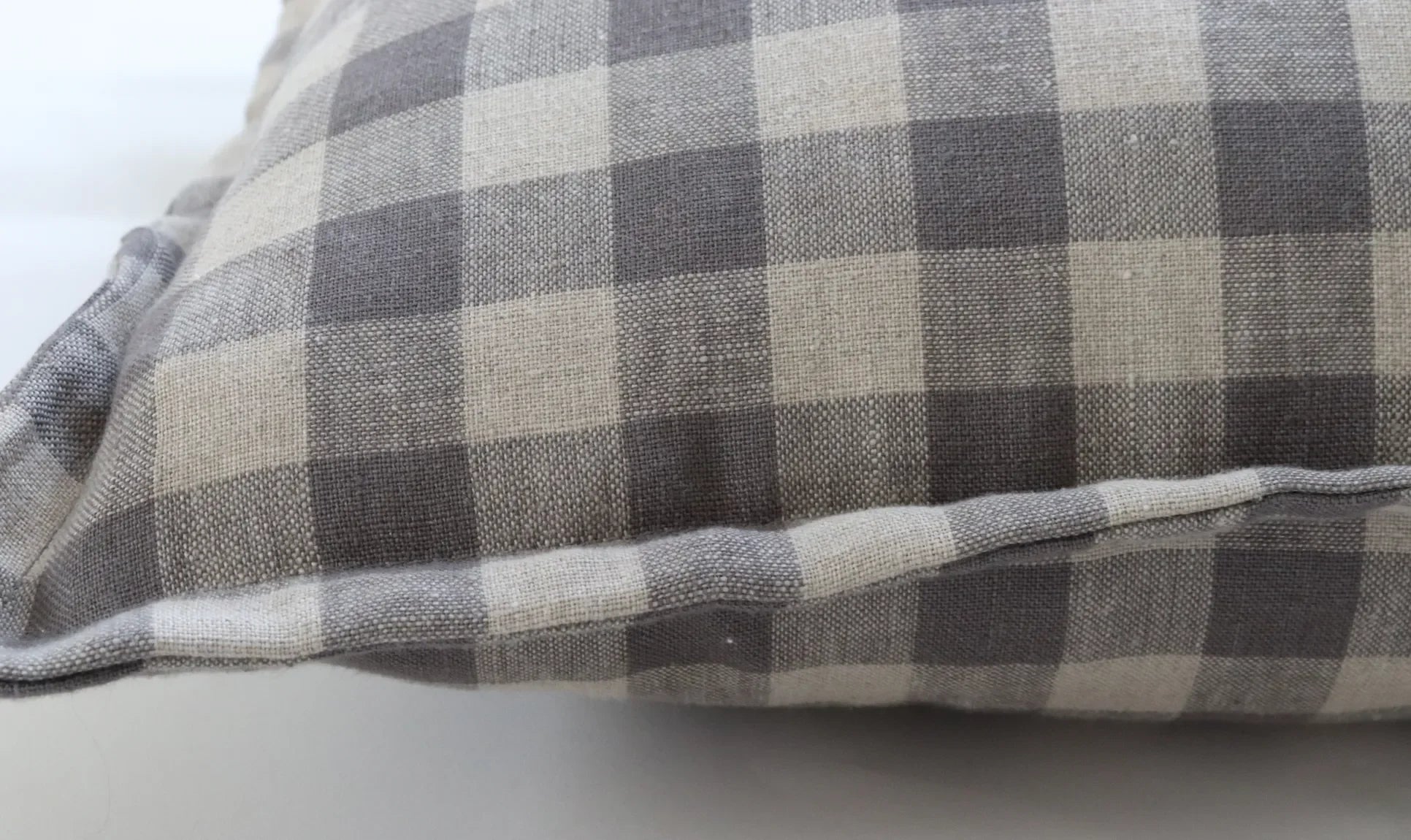 Hunter Gingham Pillow Cover in Gray - The Mayfair Hall