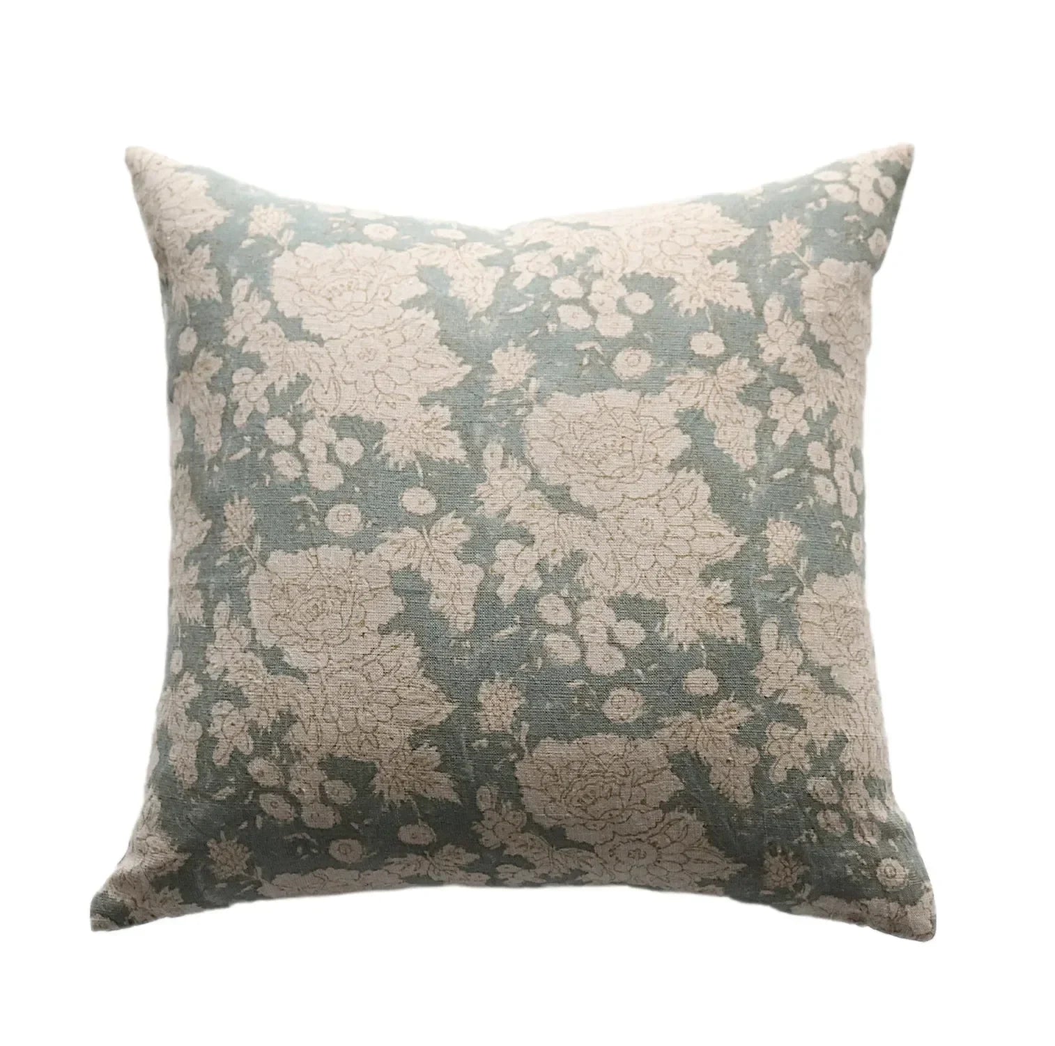 Nellie Floral Pillow Cover in Blue - The Mayfair Hall