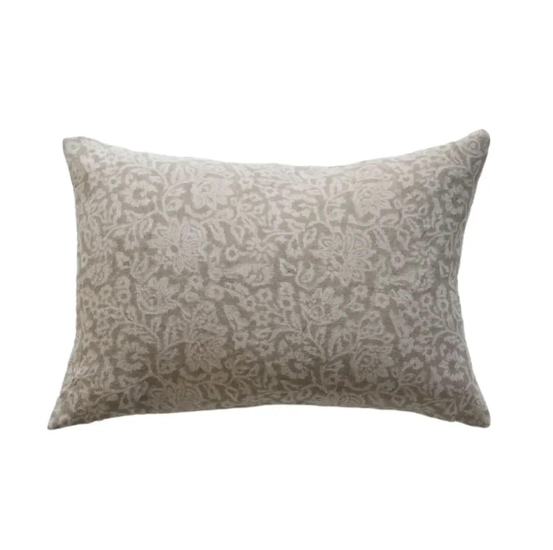 Raven Floral Pillow Cover in Warm Gray - The Mayfair Hall