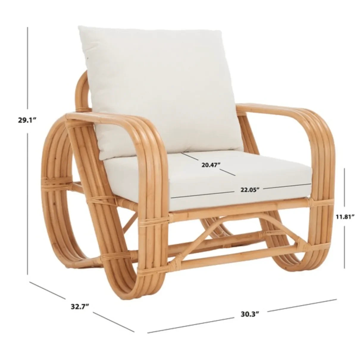 Beia Jawit Accent Chair Natural and White - The Mayfair Hall