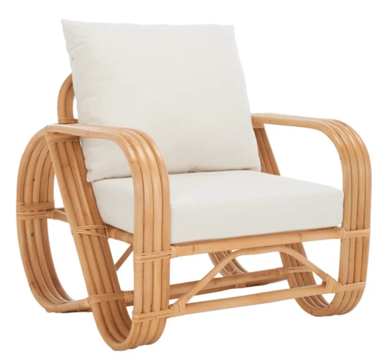 Beia Jawit Accent Chair Natural and White - The Mayfair Hall