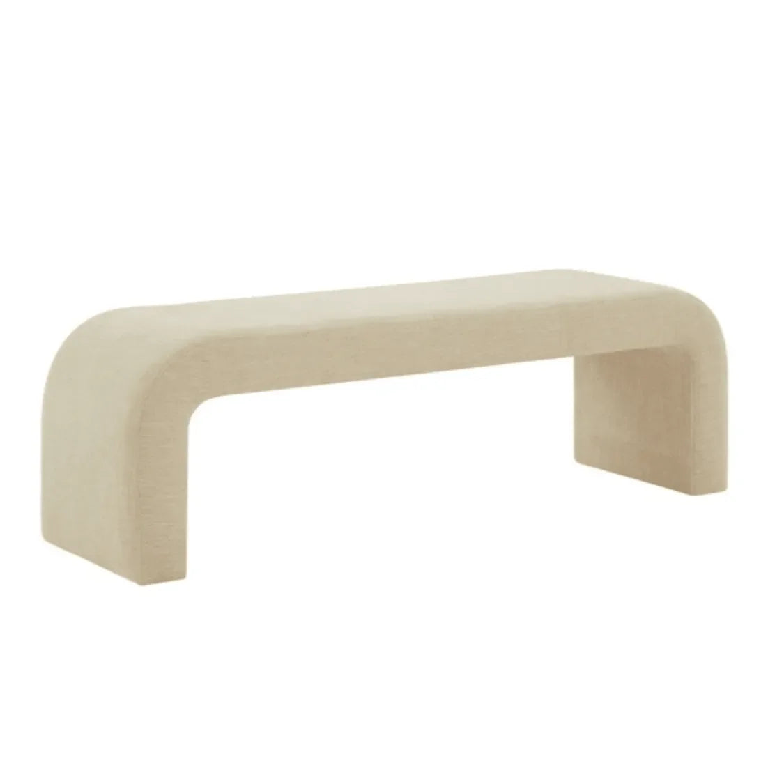 Caralynn Polyester Bench in Beige - The Mayfair Hall