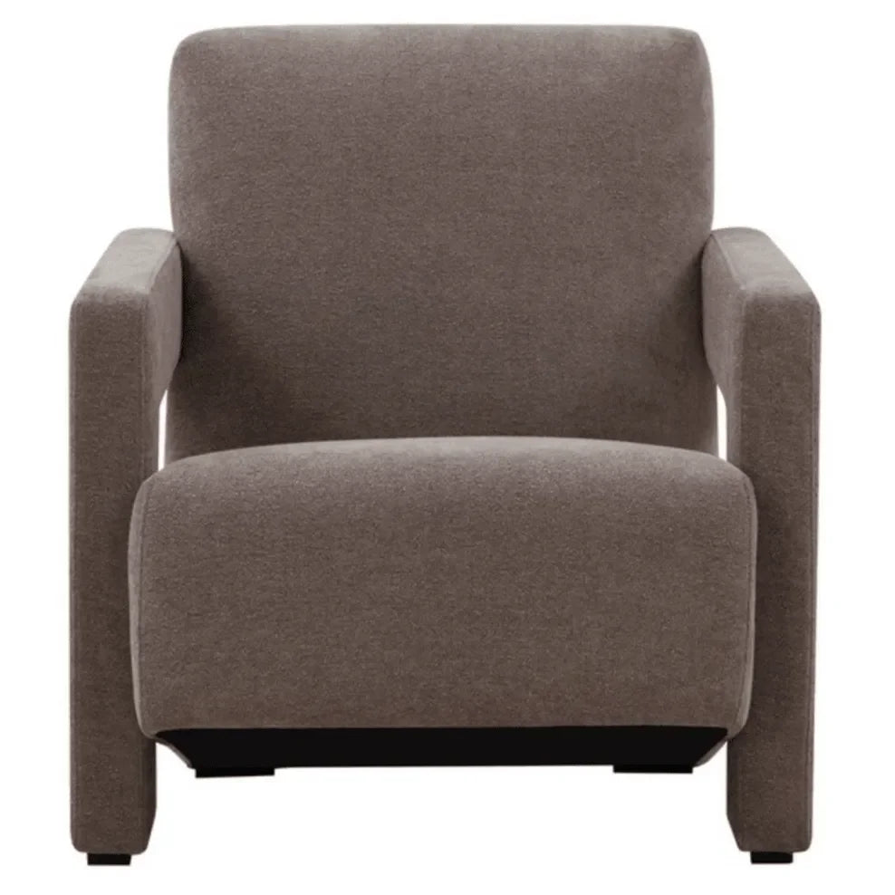 Taylor Boucle Accent Chair in Brown with Angled Back and Seat - The Mayfair Hall