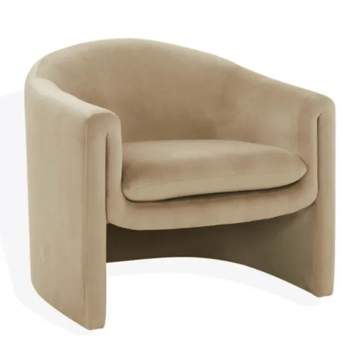 Laylette Velvet Accent Chair in Light Brown - The Mayfair Hall