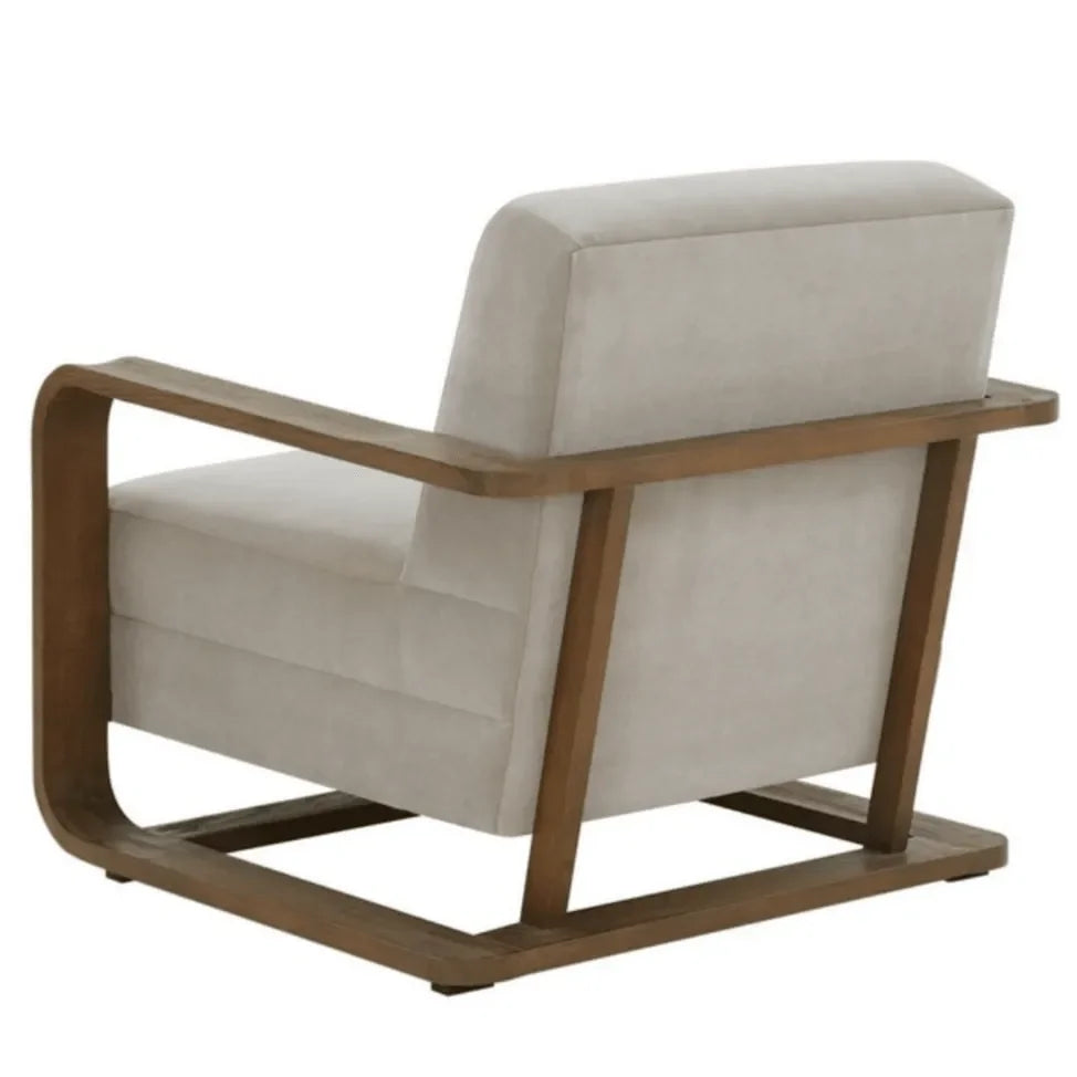 Jayshaw Wood Frame Accent Chair in Gray - The Mayfair Hall