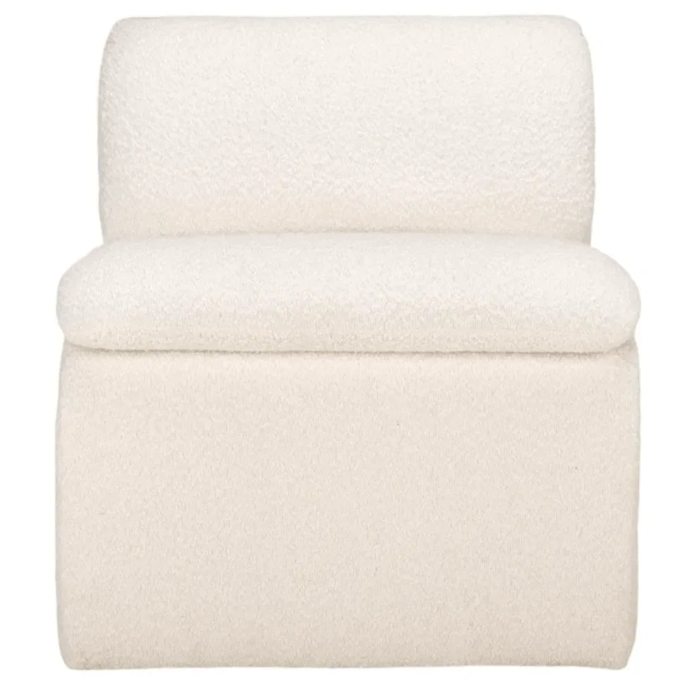 Ainslie Boucle Accent Chair in Ivory with Gentle Curves - The Mayfair Hall