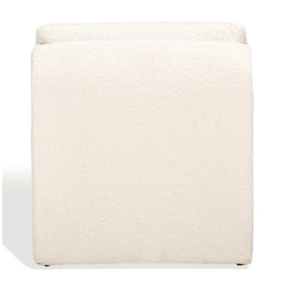 Ainslie Boucle Accent Chair in Ivory with Gentle Curves - The Mayfair Hall