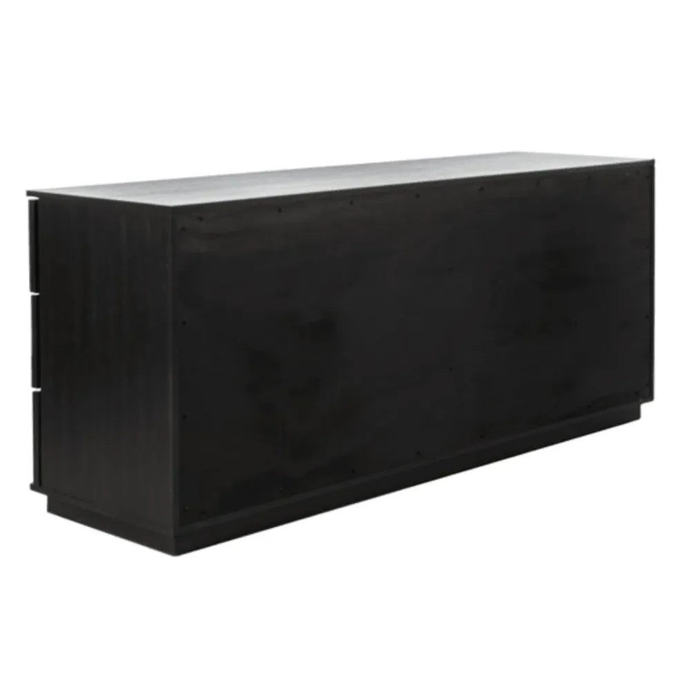 Patty Wood Drawer Dresser in Black with Cubism Design - The Mayfair Hall