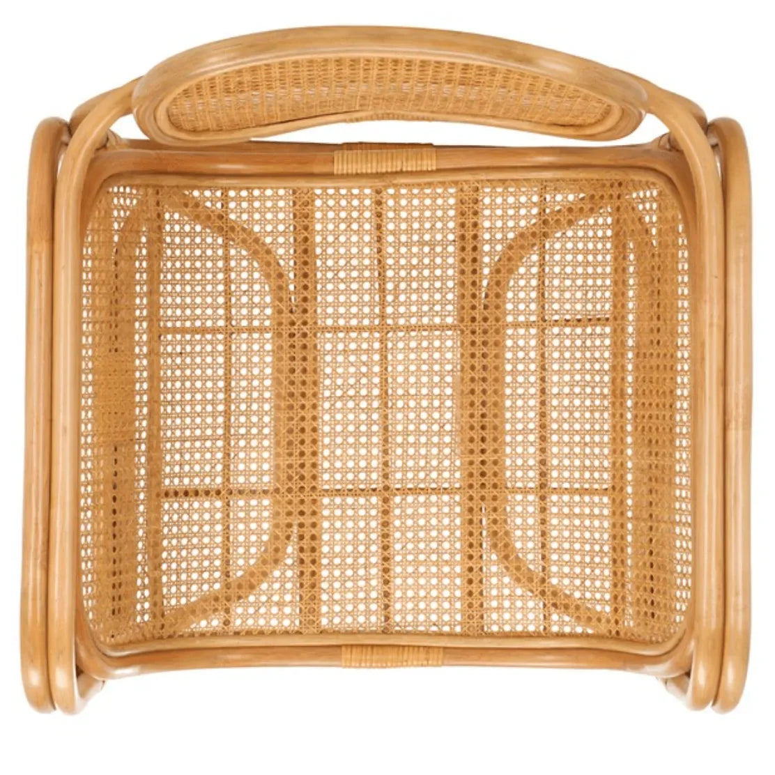 Nadie Wood Accent Chair in Natural with Rattan Mesh - The Mayfair Hall