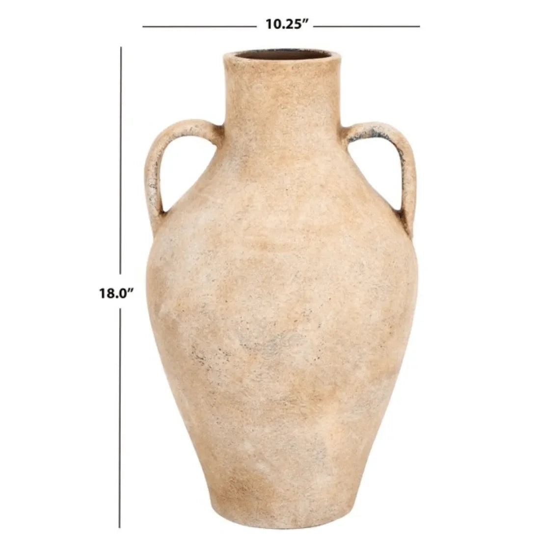 Mesa Stoneware Vase in Natural with Handle Design - The Mayfair Hall