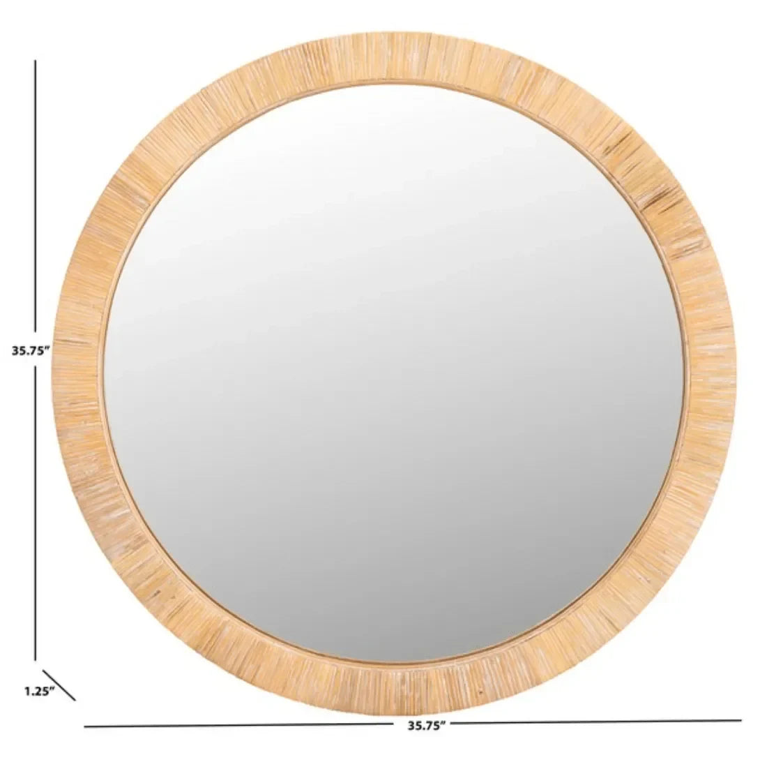 Mila Wooden Frame Mirror in Natural - The Mayfair Hall