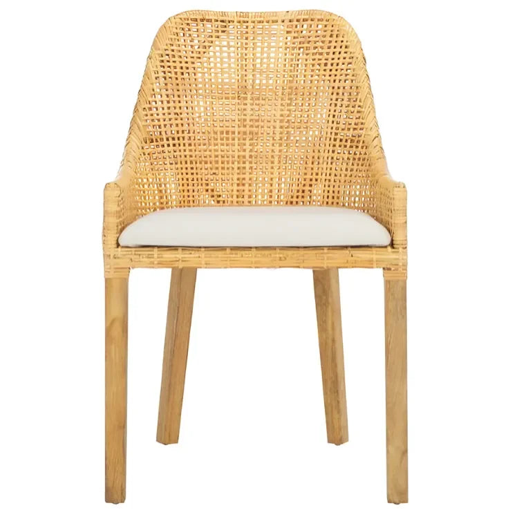 Altha Rattan Dining Chair in Dessert Brown with Cushion - The Mayfair Hall