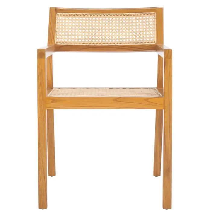 Cire Rattan Dining Chair in Natural with Teak Frame - The Mayfair Hall