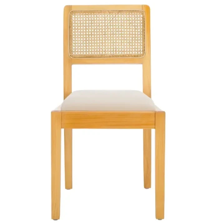 Suzetta Rattan Dining Chair in Natural/White with Cushion - The Mayfair Hall
